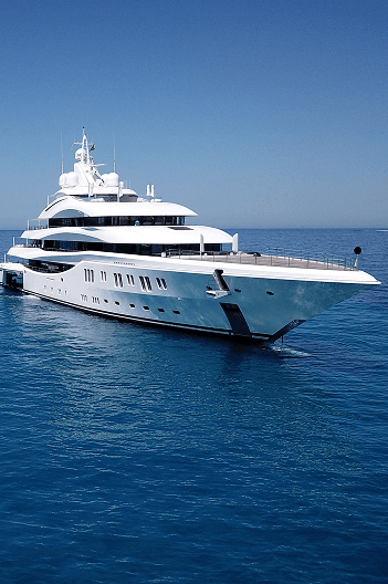 Luxury megayacht on open sea