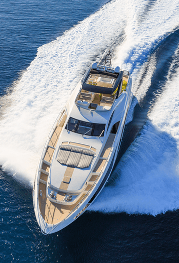 Sport yacht cruising over blue waters