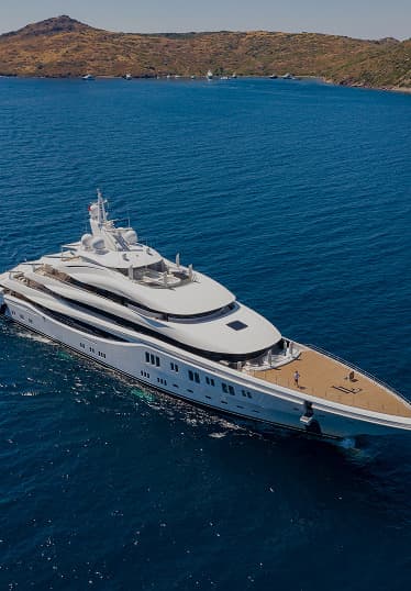 Luxury yacht on open water